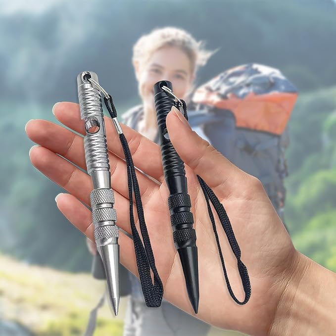 Stylo Tactique Multifonction en Aluminium – Brise-vitre & Défense