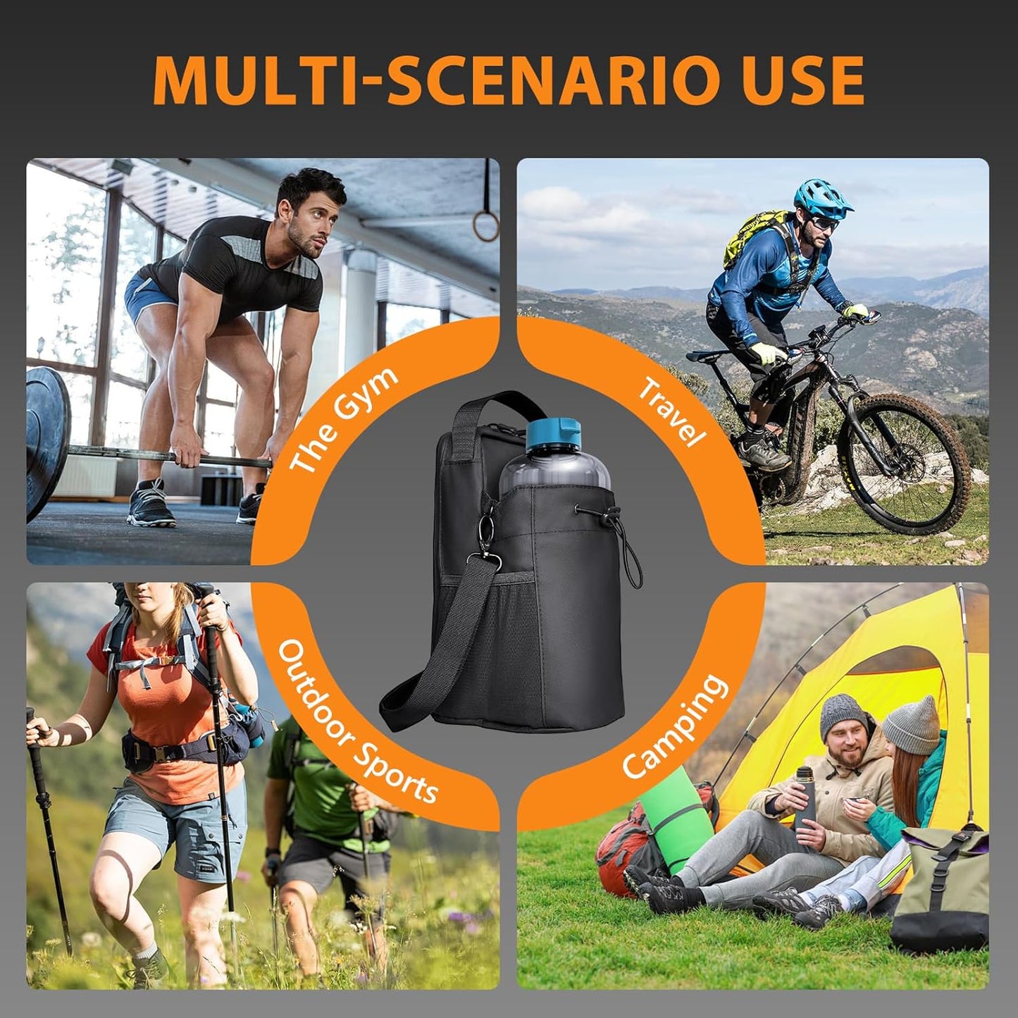 Magnetic Sport Bag – Sac de Sport Aimanté Unisexe avec Porte-Bouteille