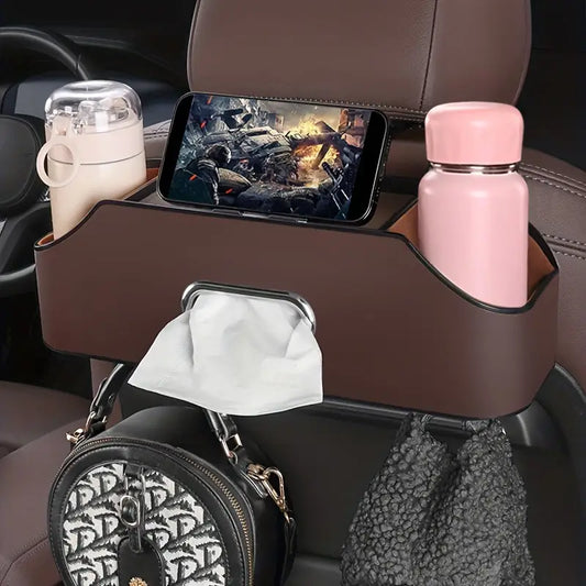 Boîte de rangement de mouchoirs en cuir multifonctionnelle pour voiture