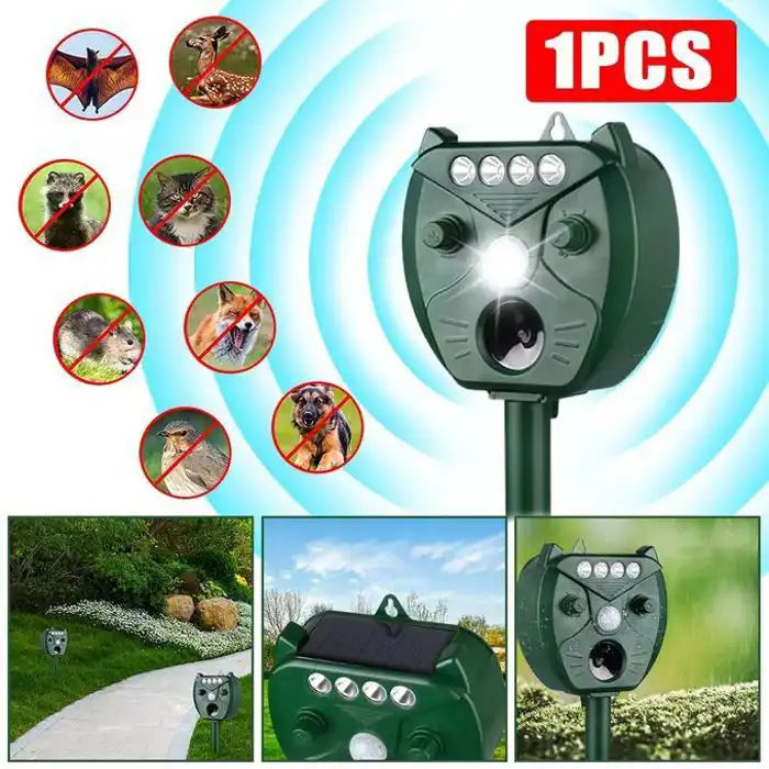 Répulsif Solaire Ultrasonique pour Animaux et Oiseaux