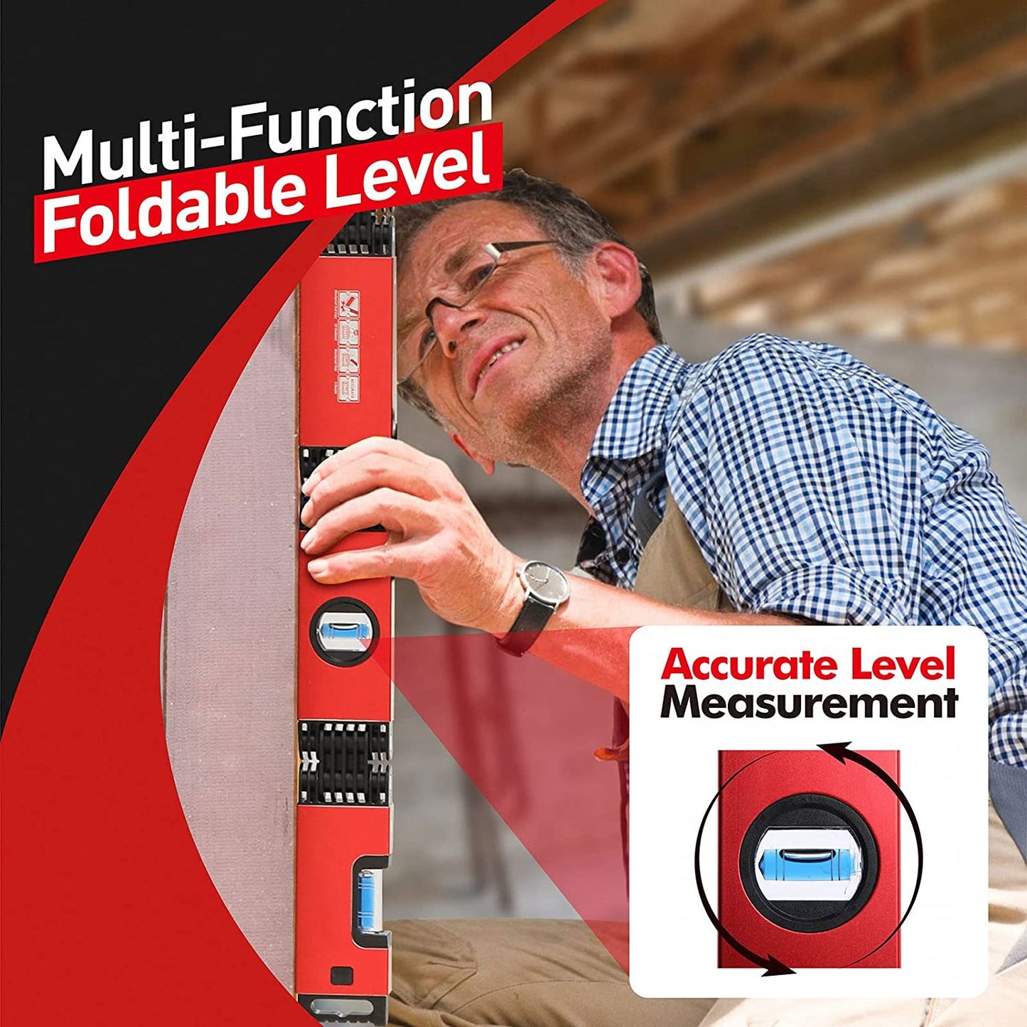 Niveau Multifonction Pliable 28 Pouces