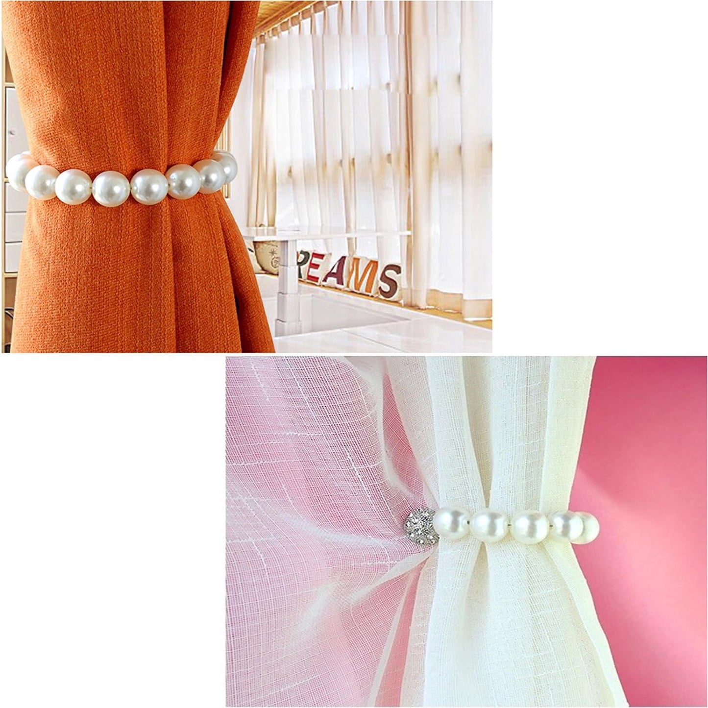 Embrasses Rideaux Perles Magnétiques – Clip Aimant Puissant & Design Luxe