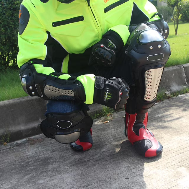 Kit Protection Moto Pro-Biker – Genouillères & Coudières Acier Inoxydable