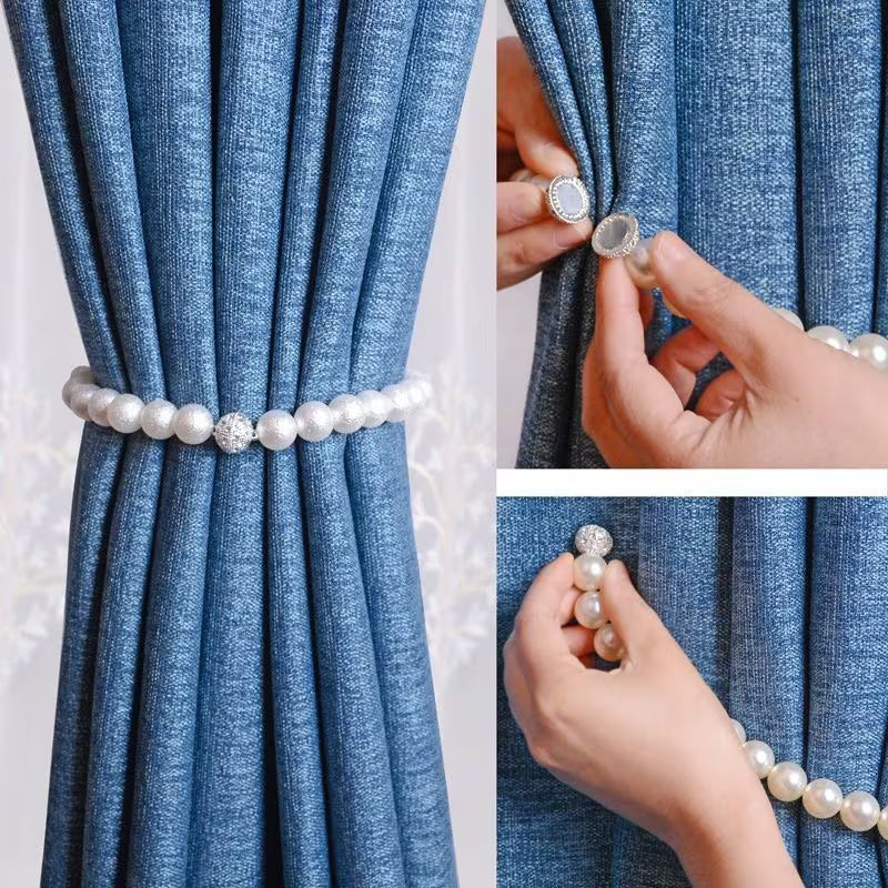 Embrasses Rideaux Perles Magnétiques – Clip Aimant Puissant & Design Luxe