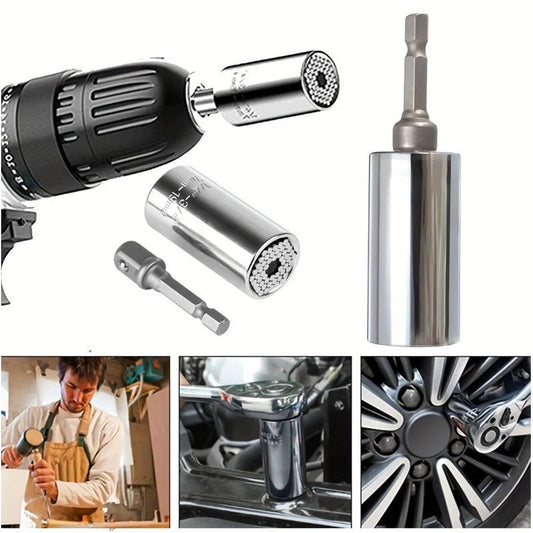 Douille Universelle avec Adaptateur Perceuse – S'adapte à Tous les Boulons 7-19mm