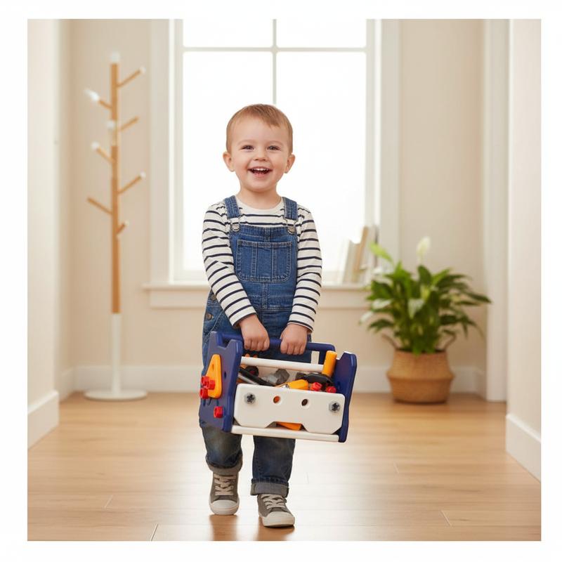 Jeu Éducatif Boîte à Outils avec Perceuse Électrique – Kit Bricolage Enfant