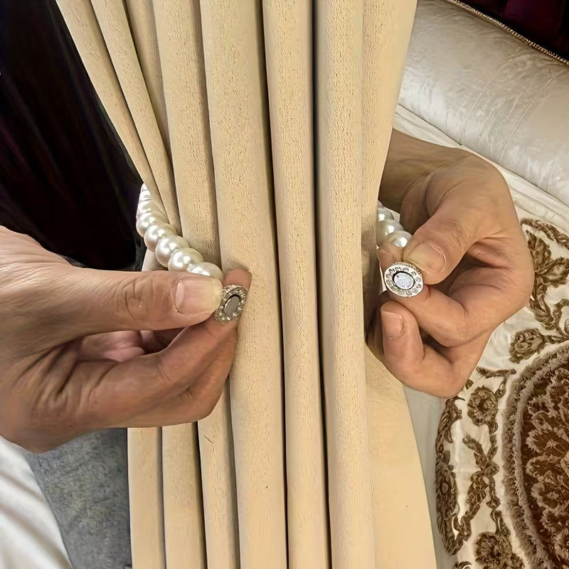 Embrasses Rideaux Perles Magnétiques – Clip Aimant Puissant & Design Luxe