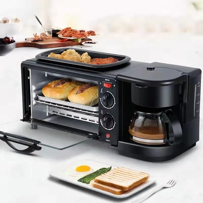 Mini four électrique avec cafethiere,four électrique 3 en 1, Machine à café