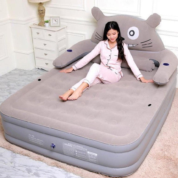 Matelas Gonflable avec Dossier et Oreiller – Lit Portable Confortable pour Adultes et Enfants