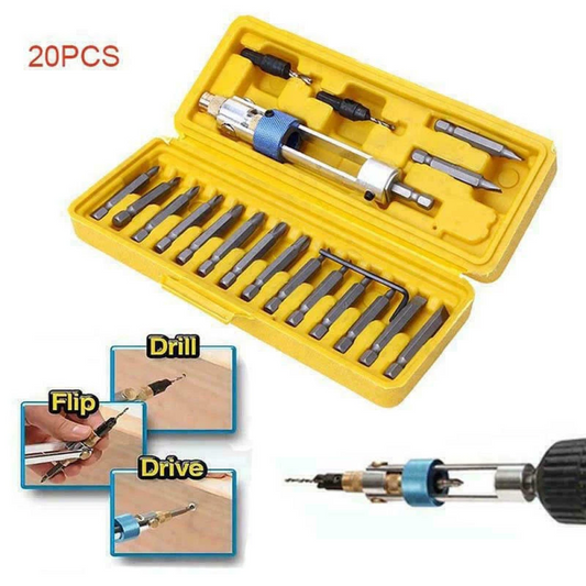 Kit d’embouts de vissage multifonction avec support et foret de centrage