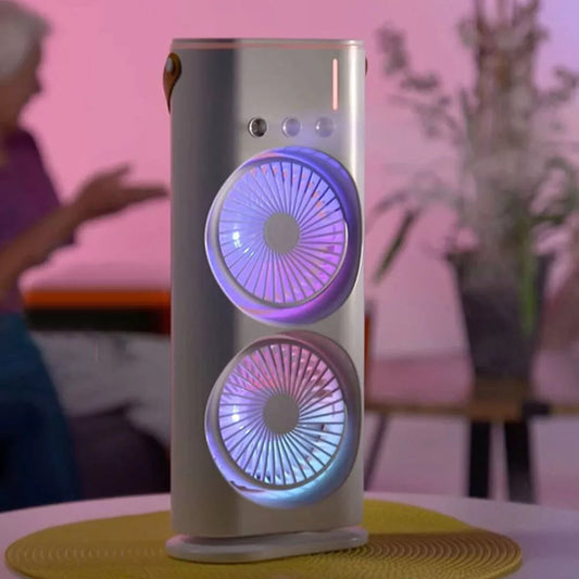 Ventilateur à double extrémité avec brumisateur