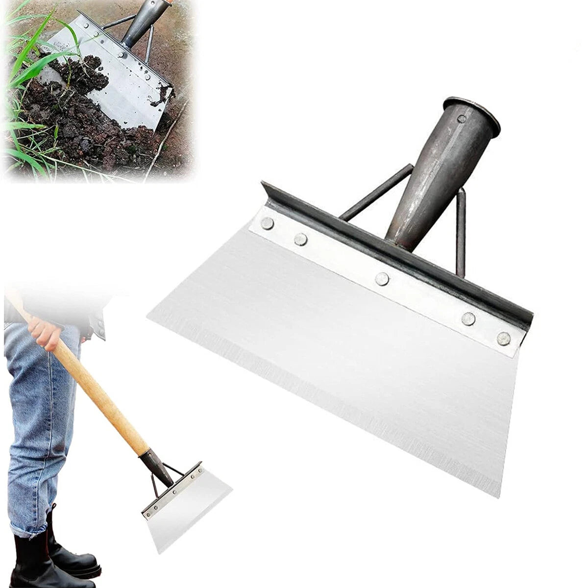 Raclette de Jardin à Lame Large en Acier – Désherbage, Mousse & Nettoyage Allées