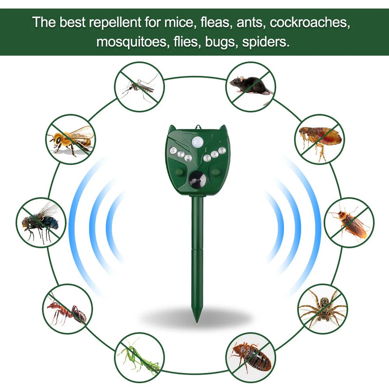 Répulsif Solaire Ultrasonique pour Animaux et Oiseaux