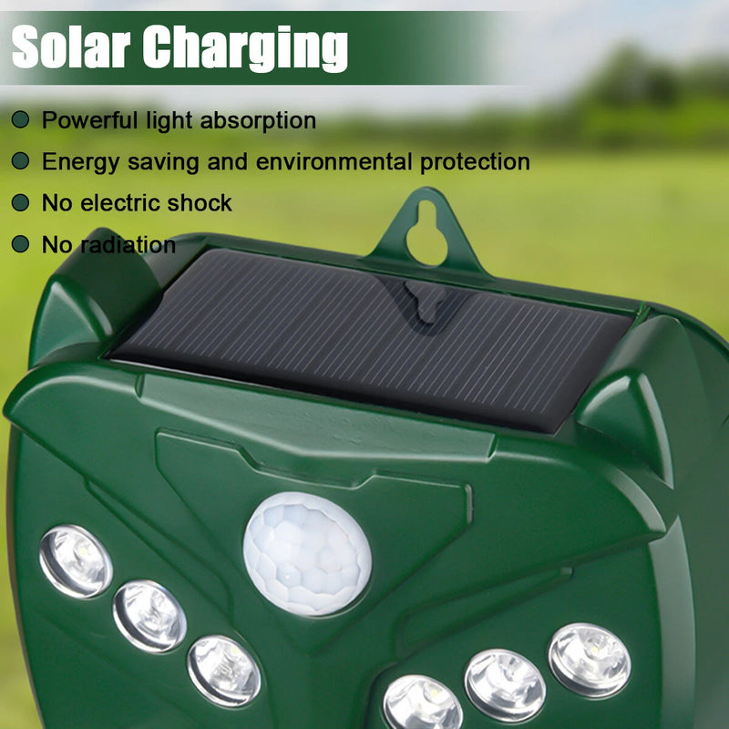 Répulsif Solaire Ultrasonique pour Animaux et Oiseaux