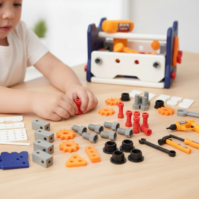 Jeu Éducatif Boîte à Outils avec Perceuse Électrique – Kit Bricolage Enfant